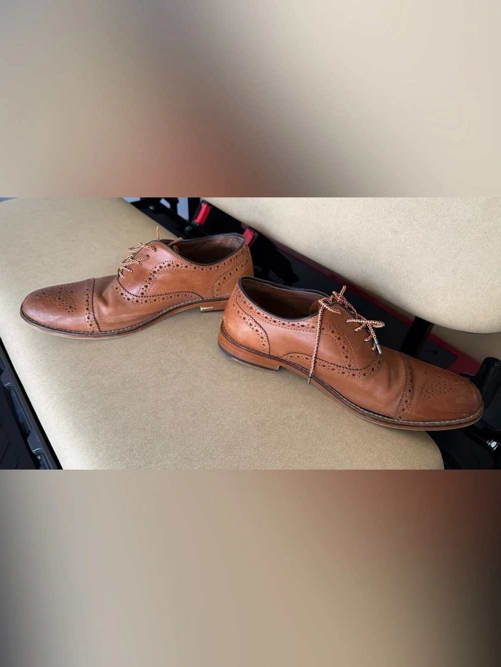 Aston Grey Collection Brown Leather Cap Toe Lace Up Men's Oxfords Size 9.5